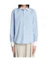 Classic Poplin Long Sleeve Shirt Blue - AMI - BALAAN 2