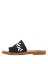 Woody Logo Flat Mule Slippers Black - CHLOE - BALAAN 2