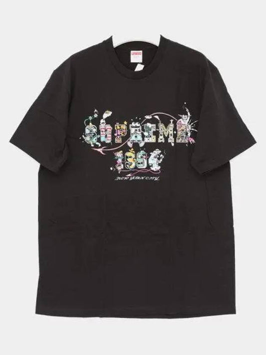 SS24T17 BLACK Varsity short sleeve t shirt 1039313 - SUPREME - BALAAN 1