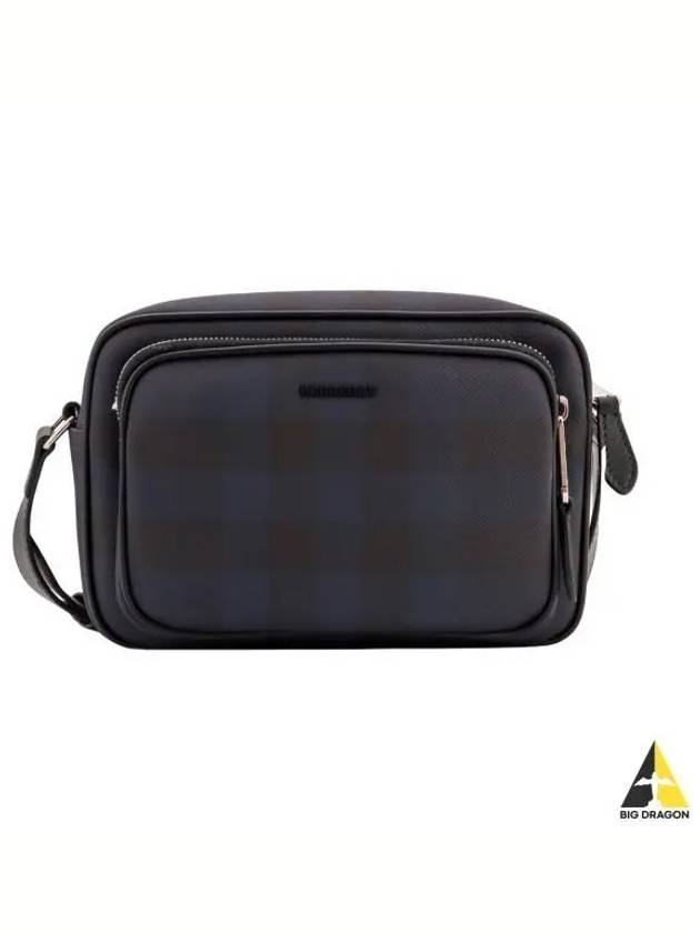 Logo Plaque Paddy Check Pattern Messenger Bag Navy - BURBERRY - BALAAN 2