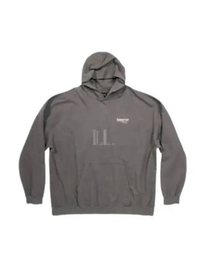 Wave Logo Large Fit Hoodie Grey - BALENCIAGA - BALAAN 2