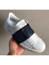 Men's Rockstud Banding Navy Block Sneakers White - VALENTINO - BALAAN.