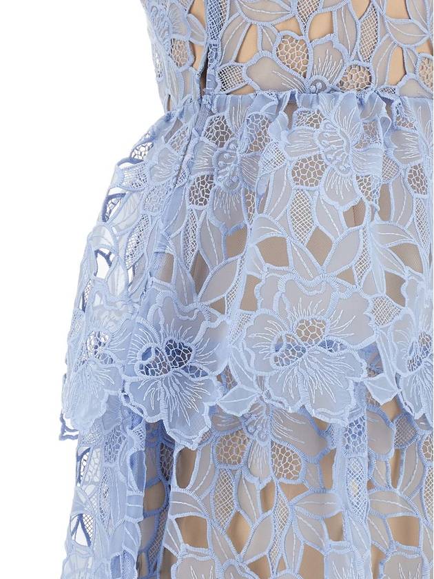 Self-Portrait 'Blue Organza Lace Midi' Dress - SELF PORTRAIT - BALAAN 4