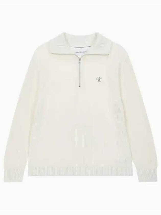 JEANS Men s White Half Zip Up Pullover Sweater J325481 YBI - CALVIN KLEIN - BALAAN 2