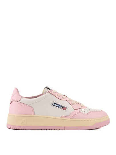 Men's Medalist Leather Low Top Sneakers Pink - AUTRY - BALAAN 2