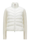 Logo patch knit down mix zip up ivory women s jacket 9B00024 M1131 030 TFS - MONCLER - BALAAN 1