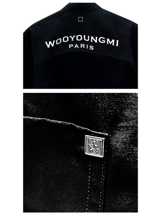 Men s Back Logo Cotton Short Sleeve Shirt Black - WOOYOUNGMI - BALAAN 6