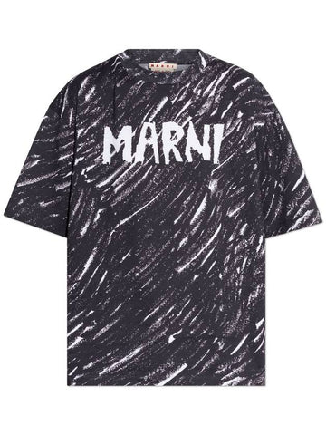 Marni Printed T-shirt, Women's, Black - MARNI - BALAAN 1