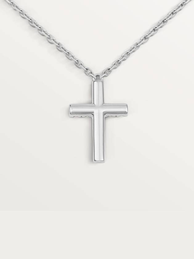 Symbol Cross Necklace White Gold Silver - CARTIER - BALAAN 3