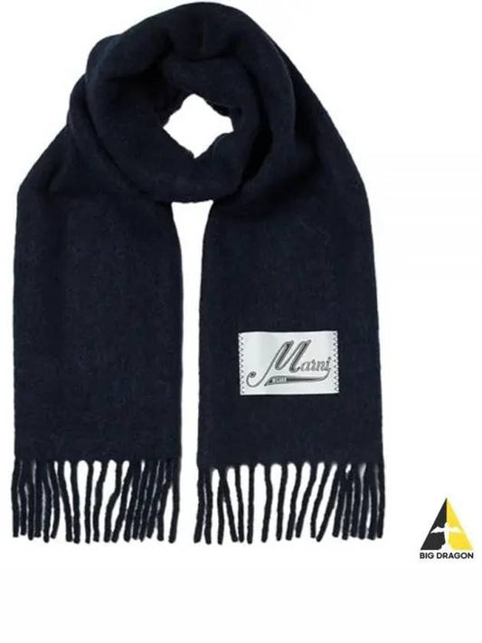 Alpaca Wool Scarf Navy - MARNI - BALAAN 2