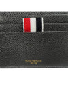 Pebble Calfskin 4-Bar Applique Note Card Wallet Dark Grey - THOM BROWNE - BALAAN 5