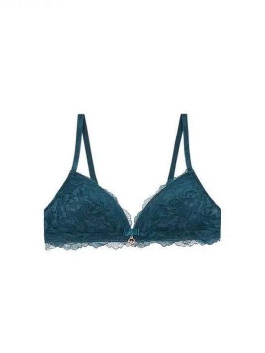 UNDERWEAR Women s Flower Lace Padded Triangle Bra Blue Green 270525 - EMPORIO ARMANI - BALAAN 1