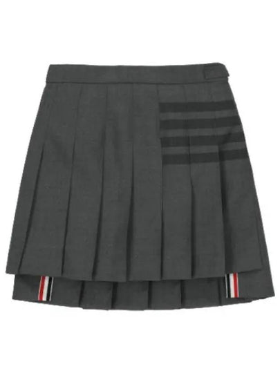 Women's 4 Bar Stripe Pleats Skirt Grey - THOM BROWNE - BALAAN 2