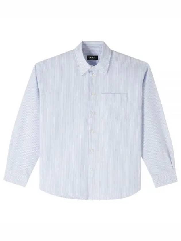 Boyfriend Long Sleeve Shirt Blue - A.P.C. - BALAAN 2