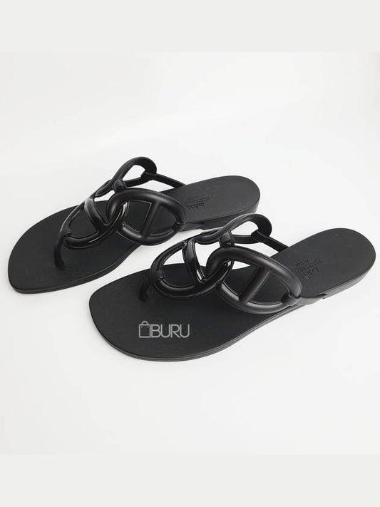 Egerie Flip Flops Noir - HERMES - BALAAN 2