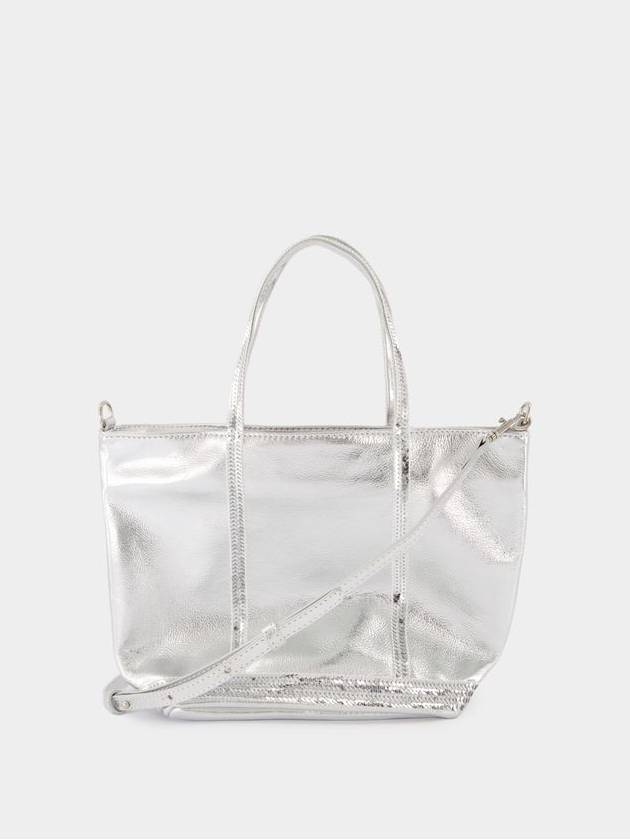 Cabas S Shopper Bag - Vanessa Bruno - Leather - Silver - VANESSA BRUNO - BALAAN 3