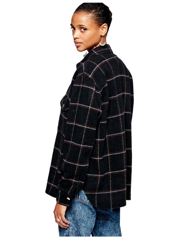 Peckson Lee Wool Check Shirt Fade Black 21PMA0953 21P064E - ISABEL MARANT - BALAAN 3