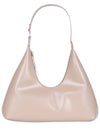 Amber Gloss Leather Hobo Shoulder Bag Beige - BY FAR - BALAAN 1