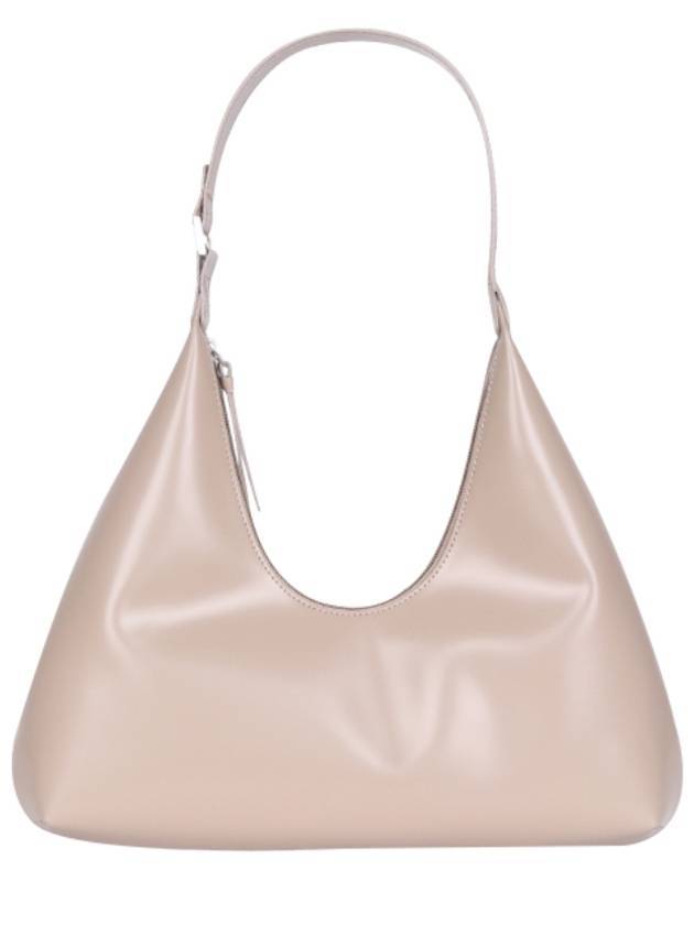 Amber Gloss Leather Hobo Shoulder Bag Beige - BY FAR - BALAAN 1