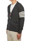 Men's Sustainable Classic Diagonal Wool Cardigan Dark Grey - THOM BROWNE - BALAAN 4