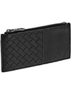 Intrecciato Zipper Card Wallet Black - BOTTEGA VENETA - BALAAN 2