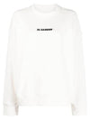 Logo Printing Oversized Cotton Sweatshirt White - JIL SANDER - BALAAN 1