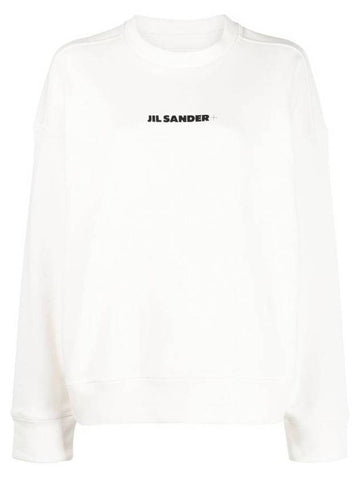 Logo Printing Oversized Cotton Sweatshirt White - JIL SANDER - BALAAN 1