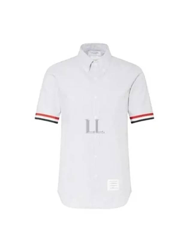 Men's Pincode Armband Short Sleeve Shirt Grey - THOM BROWNE - BALAAN 2