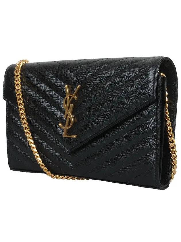 Monogram Matelasse Chain Shoulder Bag Black - SAINT LAURENT - BALAAN 3