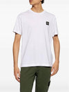 Logo Patch Short Sleeve T-Shirt White - STONE ISLAND - BALAAN 3