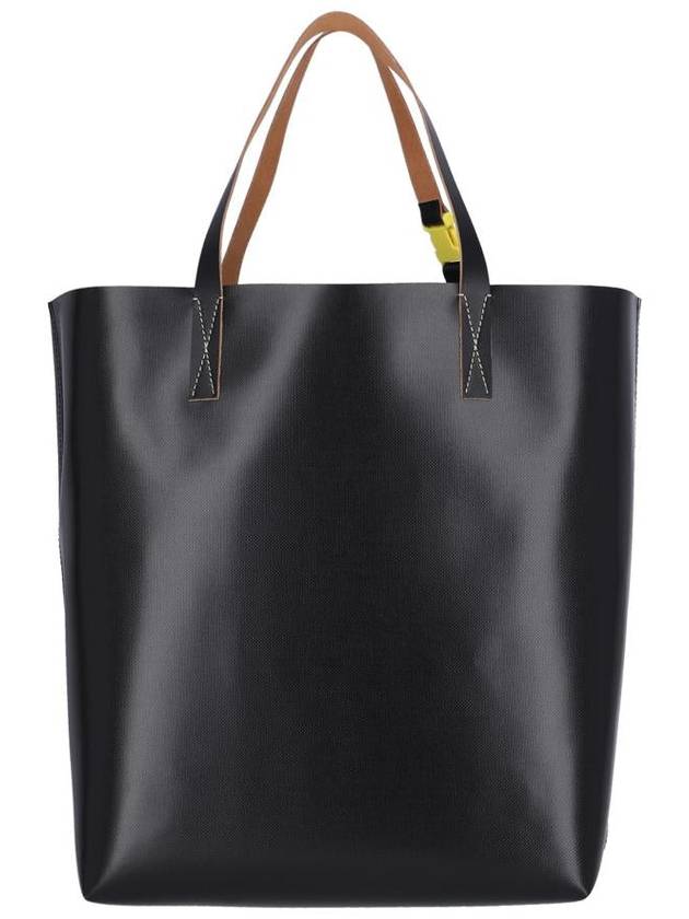 Logo Shopper Tote Bag Black White - MARNI - BALAAN 4