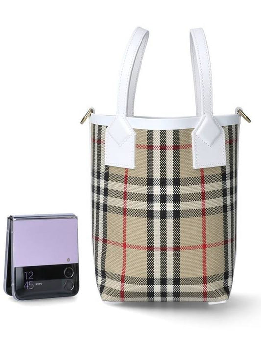 Burberry Mini London Tote Bag Archive Beige White - BURBERRY - BALAAN 2