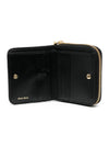 Matelasse Logo Zip Around Half Wallet Black - MIU MIU - BALAAN 4