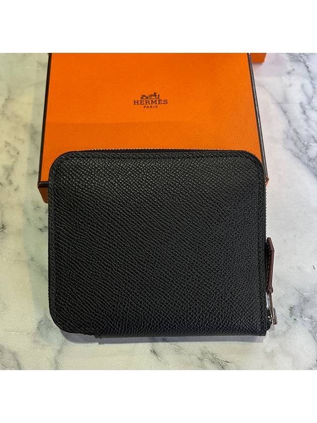 Appsong Silkin Zipper Compact Medium Wallet Black - HERMES - BALAAN 2