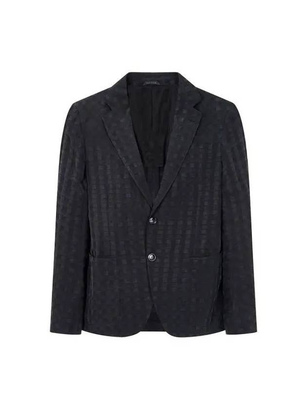 Men s Square Pattern Rayon Jacket Black - GIORGIO ARMANI - BALAAN 1