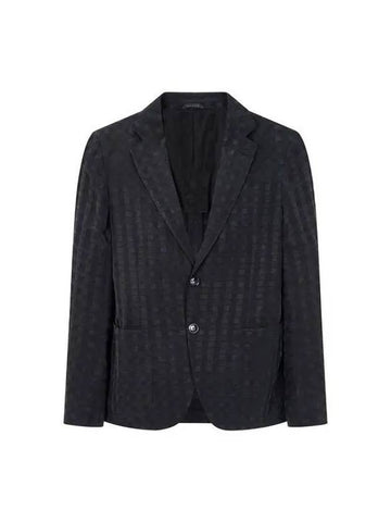 Men s Square Pattern Rayon Jacket Black - GIORGIO ARMANI - BALAAN 1