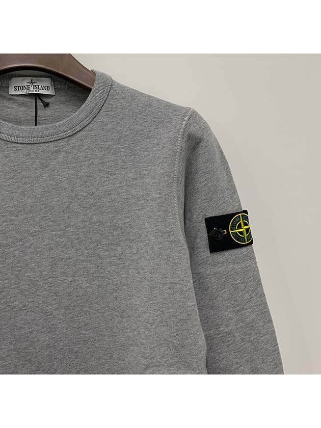 Kids Organic Cotton Fleece Sweatshirt Grey Melange - STONE ISLAND - BALAAN 5