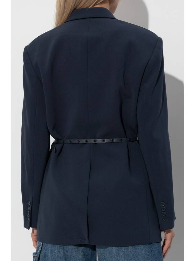 Michael Michael Kors Double-breasted Blazer, Women's, Navy Blue - MICHAEL KORS - BALAAN 4