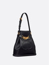 C'est CD Embossed Calfskin Medium Shoulder Bag Black - DIOR - BALAAN 3