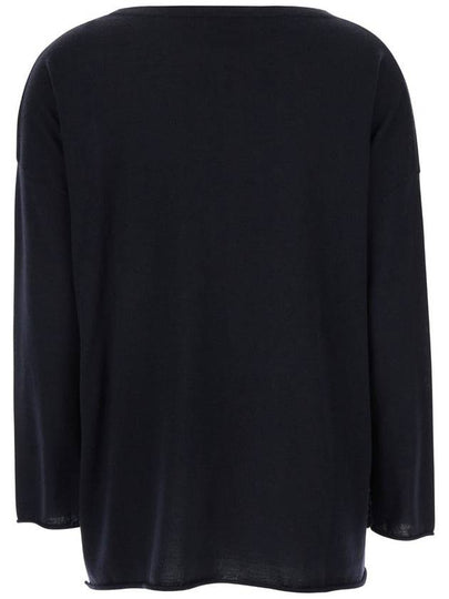 Blue Pullover With Boart Neckline In Wool Woman - ALLUDE - BALAAN 2