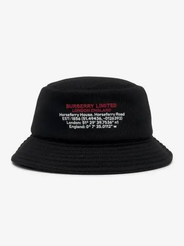 Location Print Cotton Bucket Hat Black - BURBERRY - BALAAN 2