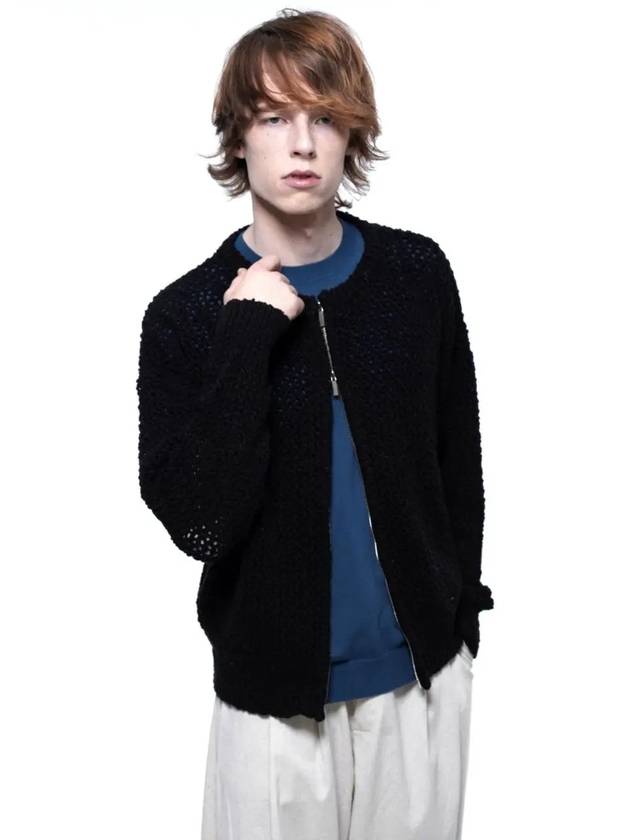 Men s PKZUC BK Punching Knit Zip up Cardigan Black - CHANCE'S NOI - BALAAN 8