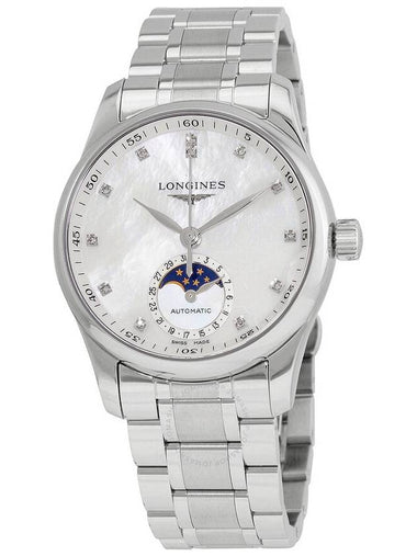 Longines Master Automatic Diamond Mother of Pearl Dial Ladies Watch L2.409.4.87.6 - LONGINES - BALAAN 1