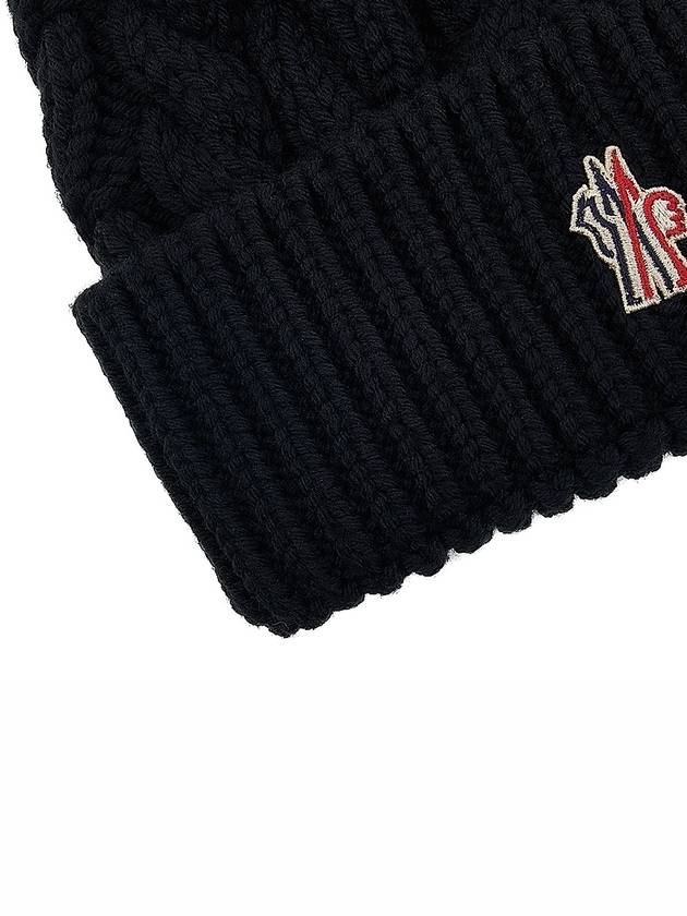 Grenoble Logo Patch Beanie 3B00014 M1172 999 - MONCLER - BALAAN 8