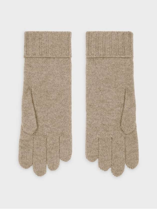 Triomphe Cable Knit Cashmere Gloves Light Taupe - CELINE - BALAAN 3