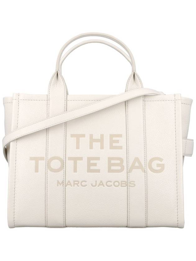 Logo Medium Leather Tote Bag Ivory - MARC JACOBS - BALAAN 2