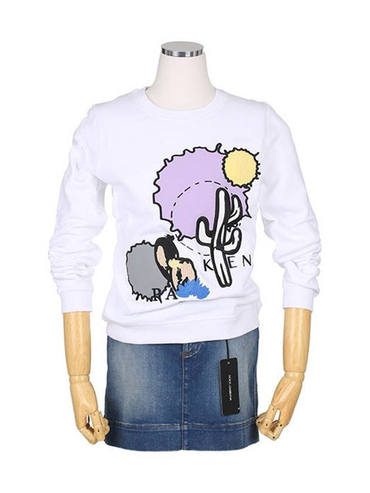 2SW799 950 01 White pastel patch embroidery sweatshirt - KENZO - BALAAN 1