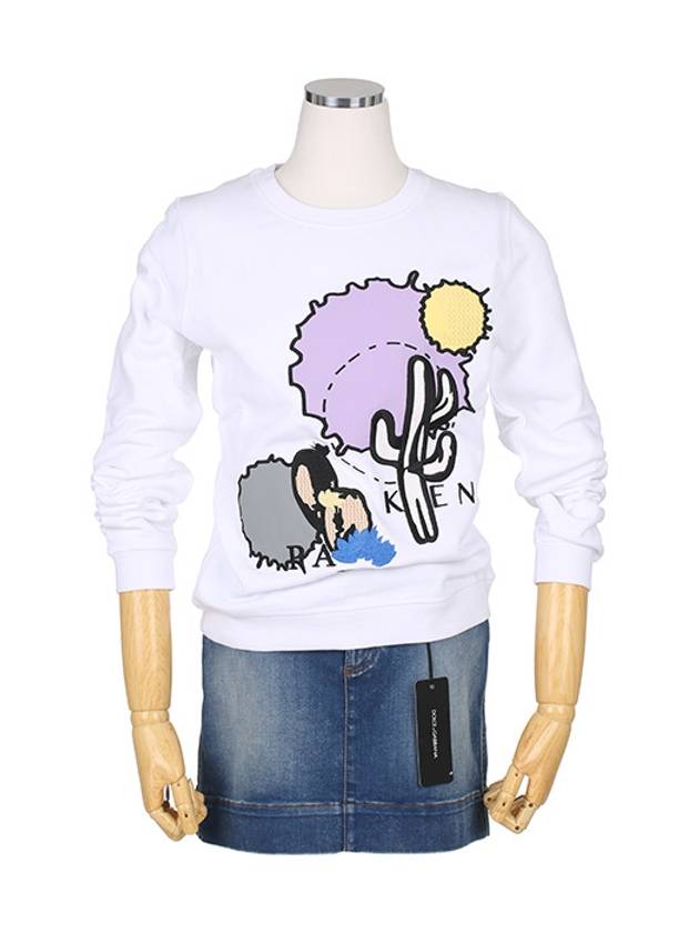 2SW799 950 01 White pastel patch embroidery sweatshirt - KENZO - BALAAN 2