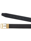 T Buckle Leather Belt Black Brown - TOM FORD - BALAAN 9