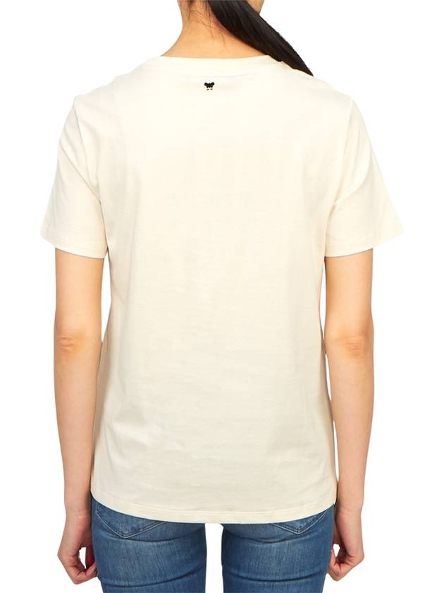 Cinema Heart Motif Cotton Short Sleeve T-Shirt Ivory - MAX MARA - BALAAN 4